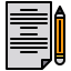 writing icon with pencil and paper